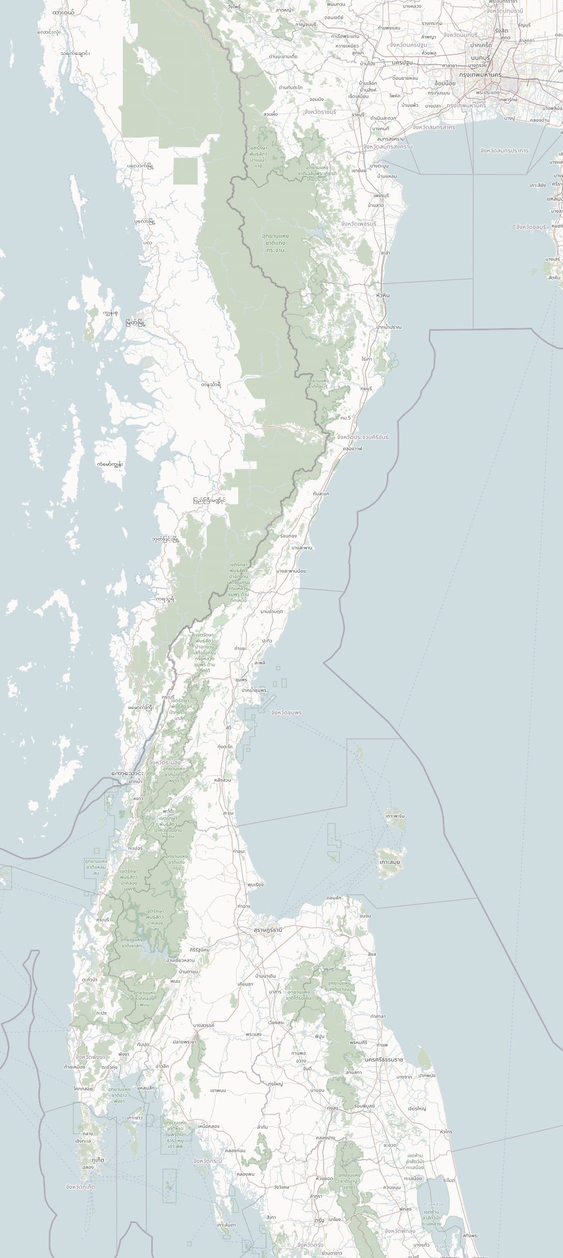 Mapa del recorrido por Tailandia